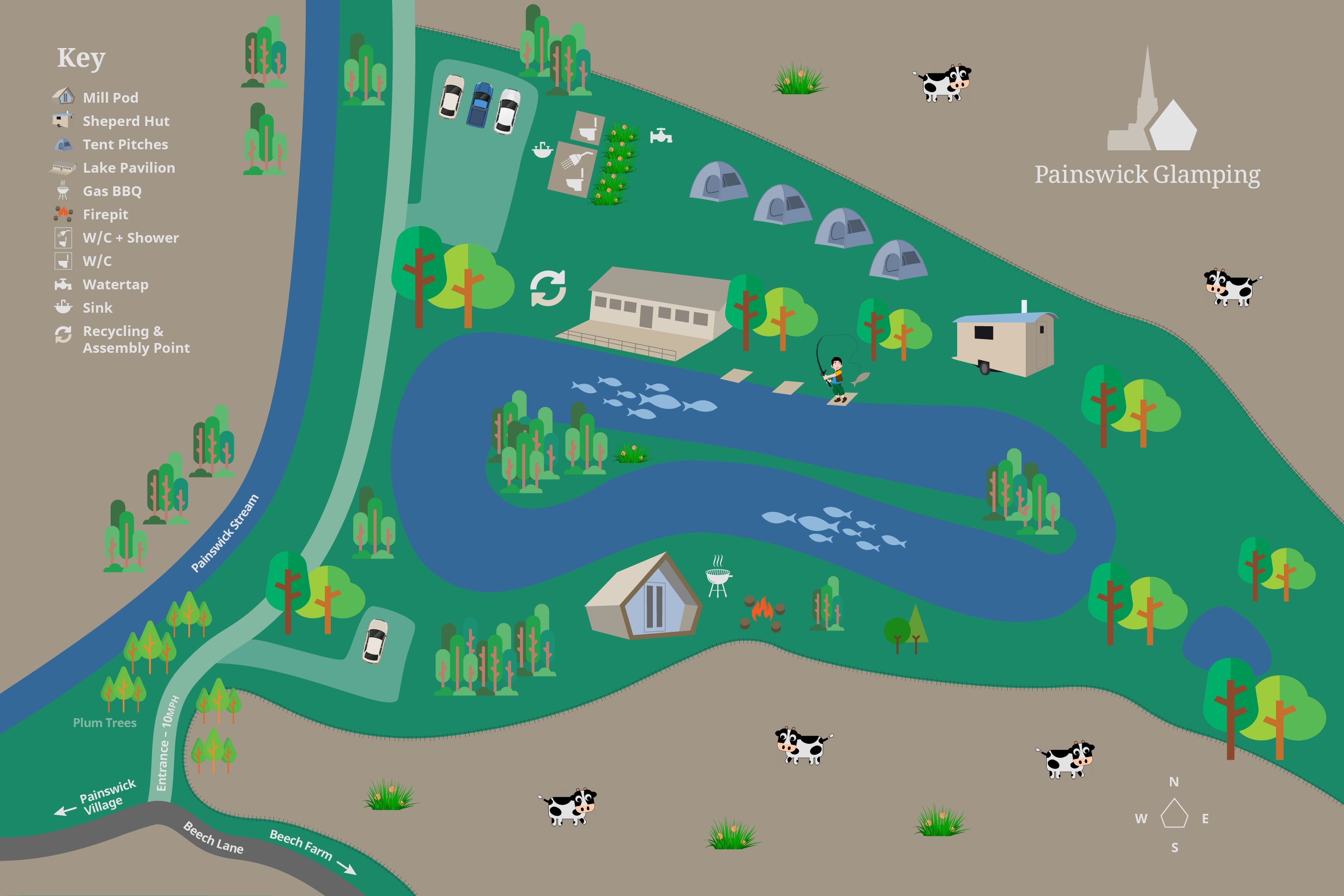 Painswick Glamping Site Map
